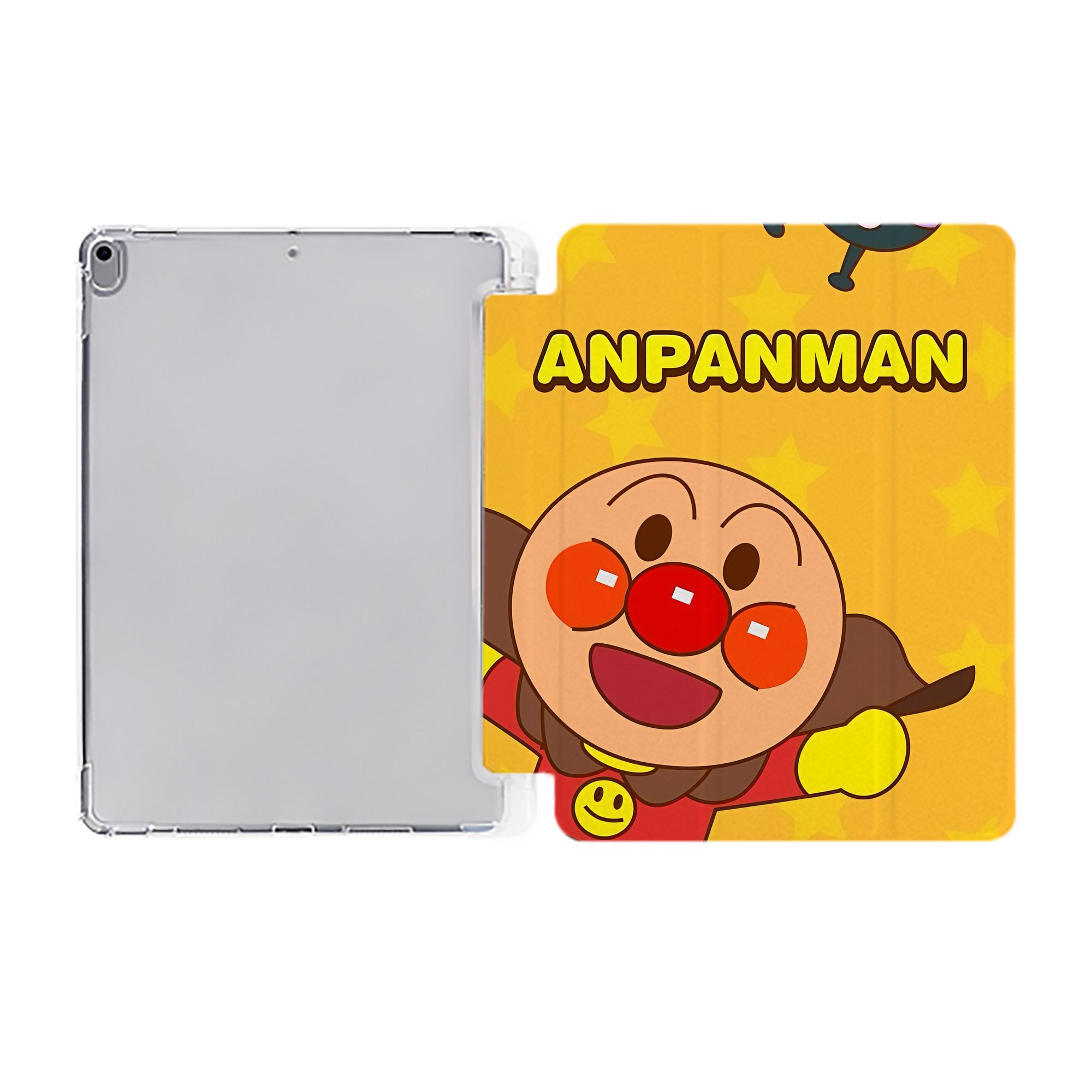 （画像用） アンパンマン Anpanman IPad ケース ペン収納付き 三つ折りスタンド PUレザー×シリコン 対応機種9.5/10.5/10.9インチ